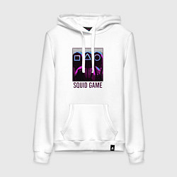 Толстовка-худи хлопковая женская Squid game shadows, цвет: белый