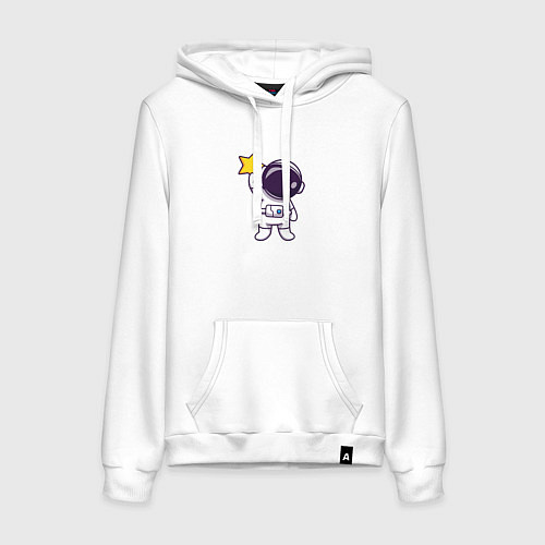 Женская толстовка-худи Звёздный астронавт / Белый – фото 1