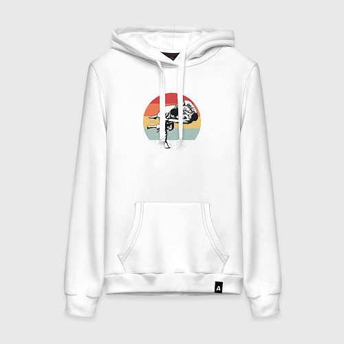 Женская толстовка-худи Спарринг дзюдоистов / Белый – фото 1