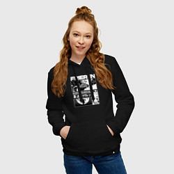 Толстовка-худи хлопковая женская Sou sou no frieren, цвет: черный — фото 2