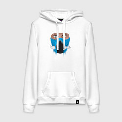 Толстовка-худи хлопковая женская Sub-zero face - Mortal Kombat, цвет: белый