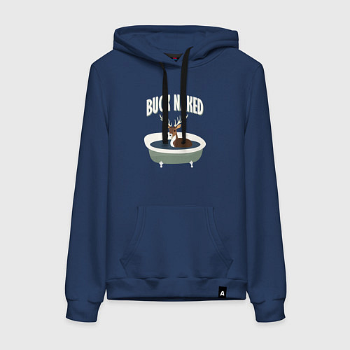 Женская толстовка-худи Голый олень / Тёмно-синий – фото 1