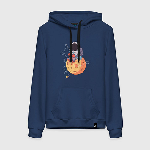 Женская толстовка-худи Космонавт ловит звезды / Тёмно-синий – фото 1