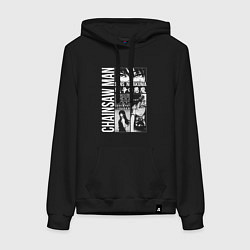 Толстовка-худи хлопковая женская Chainsaw man - war, цвет: черный