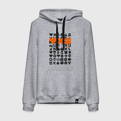Толстовка-худи хлопковая женская Love Death and Robots двухсторонний, цвет: меланж