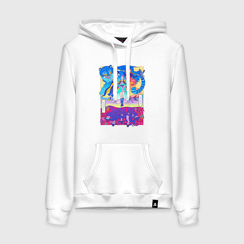 Женская толстовка-худи KPop Demon Hunters and Saja Boys / Белый – фото 1