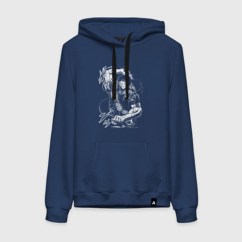 Женская толстовка-худи Тодзи Фушигуро - цепи / Тёмно-синий – фото 1