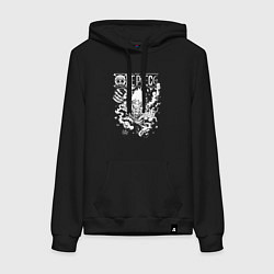 Толстовка-худи хлопковая женская Луффи из ванпис, цвет: черный