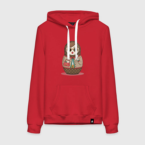 Женская толстовка-худи Матрешка модная / Красный – фото 1