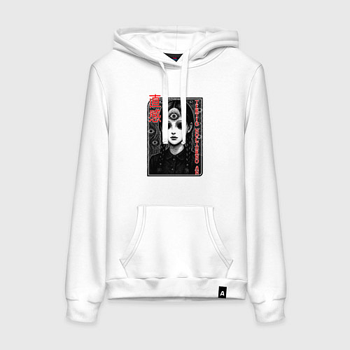 Женская толстовка-худи Девушка с третьим глазом / Белый – фото 1
