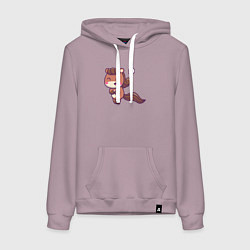 Толстовка-худи хлопковая женская Забавная лошадка, цвет: сиреневый