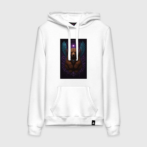 Женская толстовка-худи Духовный медведь / Белый – фото 1