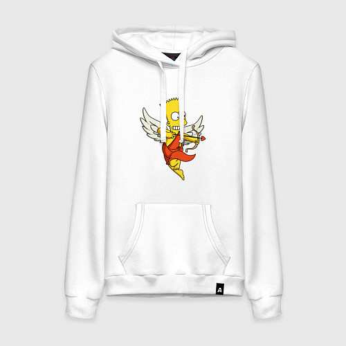 Женская толстовка-худи Барт Симпсон амур / Белый – фото 1