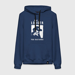 Толстовка-худи хлопковая женская Лемми - сделайте громче ублюдки, цвет: тёмно-синий