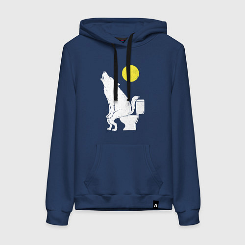 Женская толстовка-худи Срущий волк / Тёмно-синий – фото 1