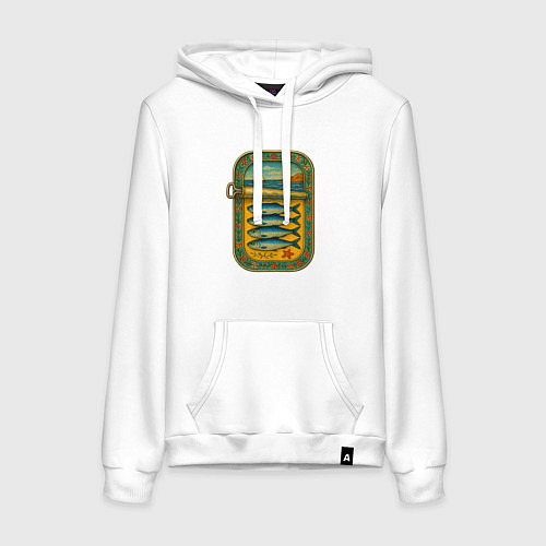 Женская толстовка-худи Консервы - сардины и море / Белый – фото 1