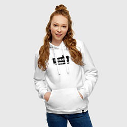 Толстовка-худи хлопковая женская Самара в стиле граффити, цвет: белый — фото 2