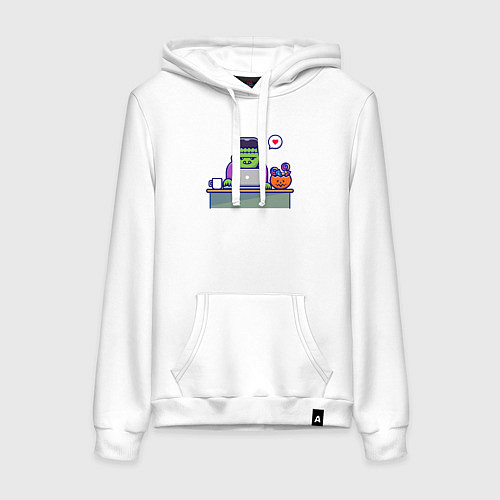 Женская толстовка-худи Франкенштейн за столом / Белый – фото 1