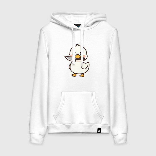 Женская толстовка-худи Утенок с ножом / Белый – фото 1