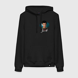 Толстовка-худи хлопковая женская Jacob team - Сумерки мем, цвет: черный