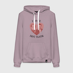 Толстовка-худи хлопковая женская Горячие папочки, цвет: сиреневый
