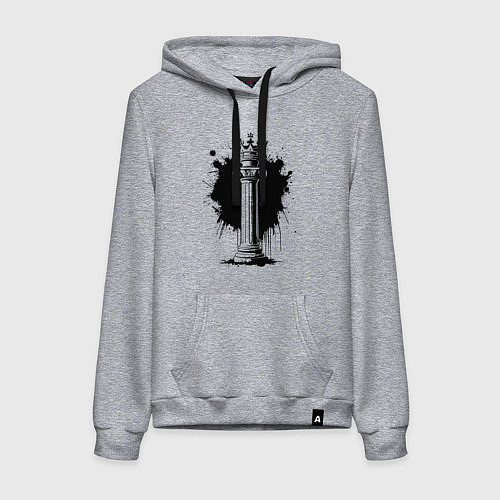 Женская толстовка-худи Коронованная колонна / Меланж – фото 1