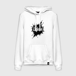 Толстовка-худи хлопковая женская Чернильная Англия, цвет: белый
