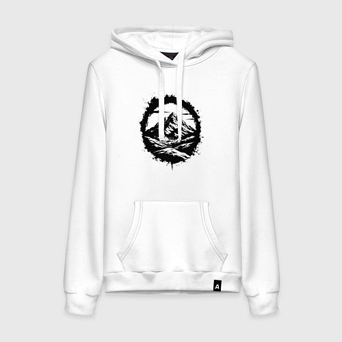 Женская толстовка-худи Гора и храм в круге / Белый – фото 1