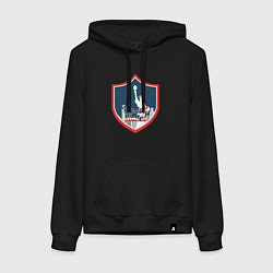 Толстовка-худи хлопковая женская United States, цвет: черный