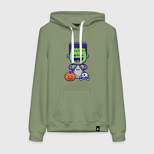 Женская толстовка-худи Забавный Франкенштейн / Авокадо – фото 1