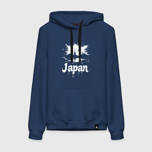 Женская толстовка-худи Япония в граффити-стиле / Тёмно-синий – фото 1