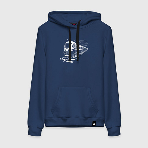 Женская толстовка-худи Скоростной поезд / Тёмно-синий – фото 1