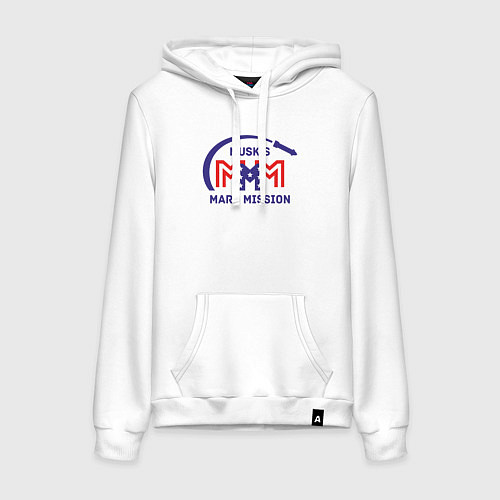 Женская толстовка-худи Миссия на Марс Маска / Белый – фото 1