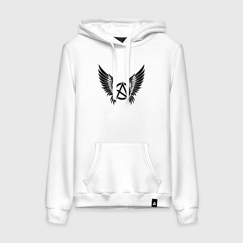Женская толстовка-худи Крылатая буква а / Белый – фото 1