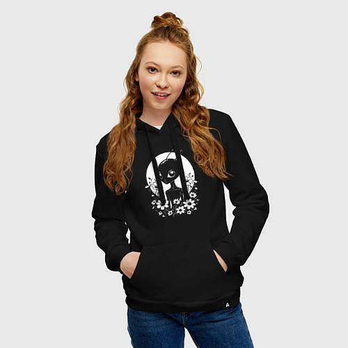 Женская толстовка-худи Лунный странник / Черный – фото 3