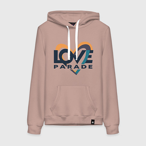 Женская толстовка-худи Логотип Love Parade / Пыльно-розовый – фото 1