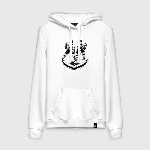 Женская толстовка-худи Хоккейная дуэль / Белый – фото 1