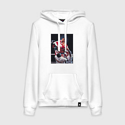 Толстовка-худи хлопковая женская Рокки чемпион, цвет: белый