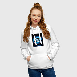 Толстовка-худи хлопковая женская Delorean car, цвет: белый — фото 2