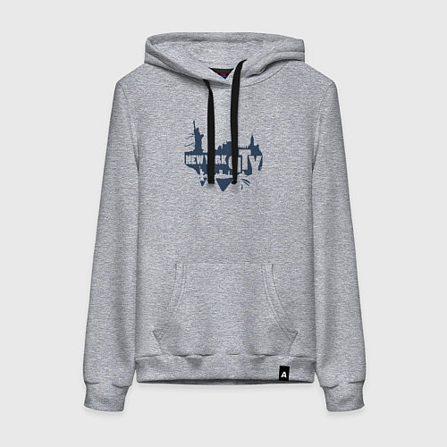 Женская толстовка-худи New York style / Меланж – фото 1