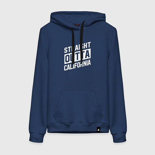 Женская толстовка-худи Прямиком из Калифорнии / Тёмно-синий – фото 1