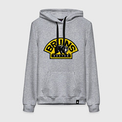 Толстовка-худи хлопковая женская HC Boston Bruins Label, цвет: меланж