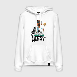 Толстовка-худи хлопковая женская Kanye West Boy, цвет: белый