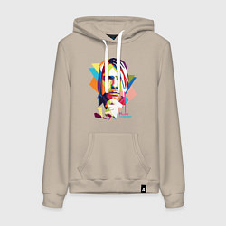 Толстовка-худи хлопковая женская Kurt Cobain: Colors, цвет: миндальный