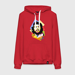 Толстовка-худи хлопковая женская Che Guevara Art, цвет: красный