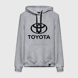 Толстовка-худи хлопковая женская Toyota Logo, цвет: меланж