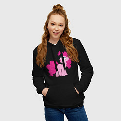 Толстовка-худи хлопковая женская Пони Пинки Пай, цвет: черный — фото 2
