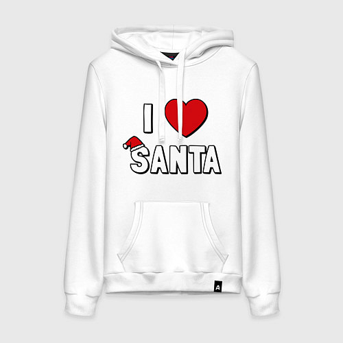 Женская толстовка-худи I love santa / Белый – фото 1