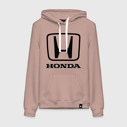 Толстовка-худи хлопковая женская Honda logo, цвет: пыльно-розовый