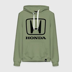 Толстовка-худи хлопковая женская Honda logo, цвет: авокадо